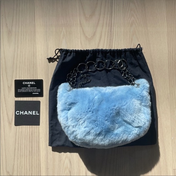 Chanel Blue Fur Vintage Purse - Picture 6 of 14